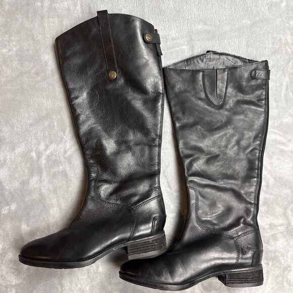 Sam Edelman Penny Women’s Size 7M Black Leather Knee High Riding Boots - Picture 2 of 10